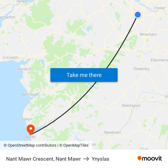 Nant Mawr Crescent, Nant Mawr to Ynyslas map