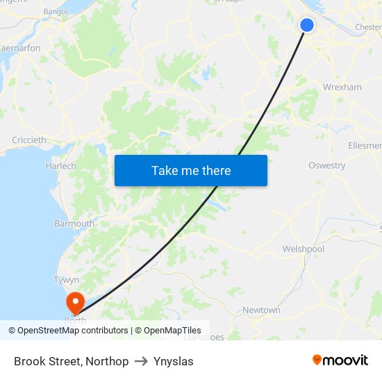 Brook Street, Northop to Ynyslas map