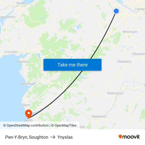 Pen-Y-Bryn, Soughton to Ynyslas map