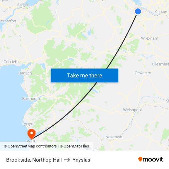 Brookside, Northop Hall to Ynyslas map
