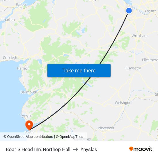 Boar`S Head Inn, Northop Hall to Ynyslas map