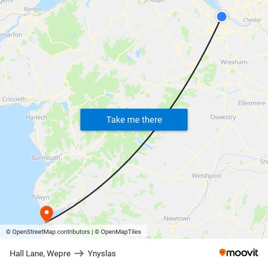 Hall Lane, Wepre to Ynyslas map