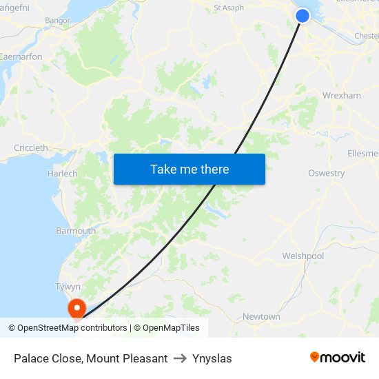 Palace Close, Mount Pleasant to Ynyslas map