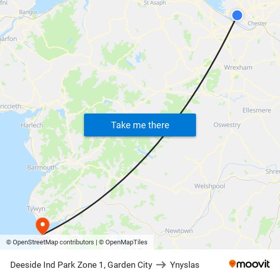 Deeside Ind Park Zone 1, Garden City to Ynyslas map