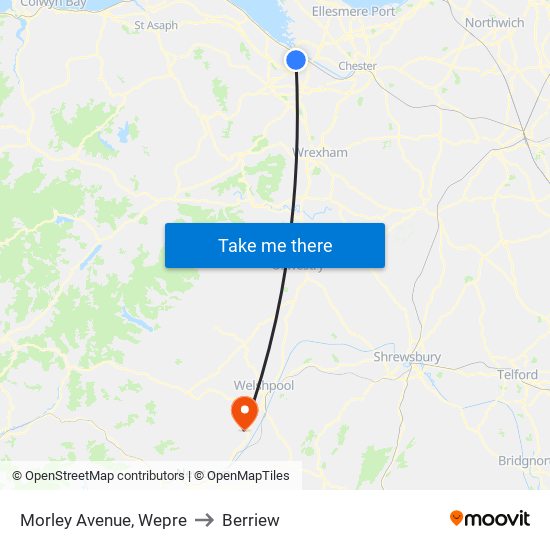 Morley Avenue, Wepre to Berriew map