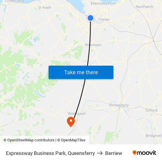 Expressway Business Park, Queensferry to Berriew map