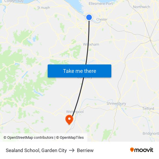 Sealand School, Garden City to Berriew map