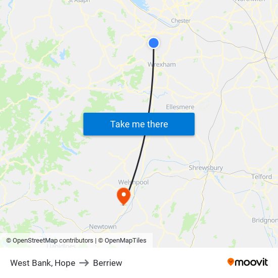 West Bank, Lower Mountain to Berriew map