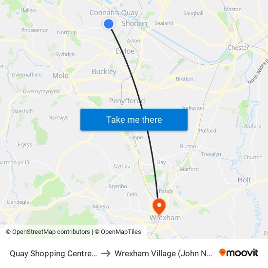 Quay Shopping Centre, Golftyn to Wrexham Village (John Neal Block) map