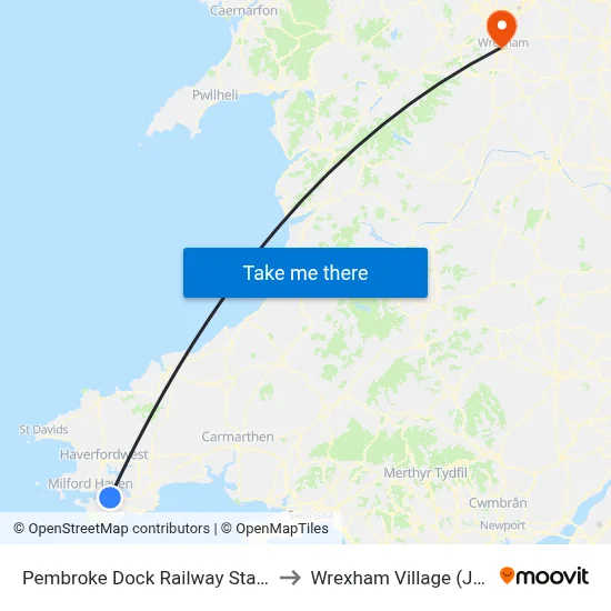 Pembroke Dock Railway Station, Pembroke Dock to Wrexham Village (John Neal Block) map