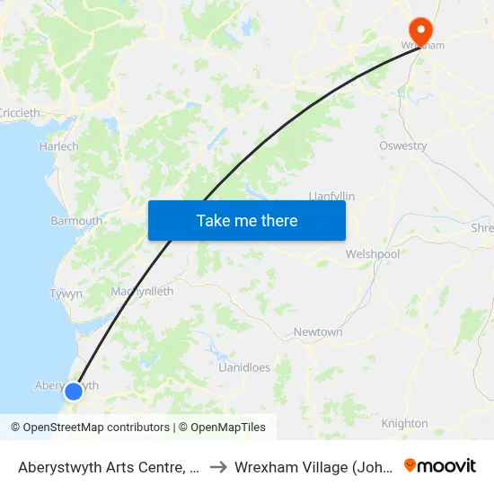 Aberystwyth Arts Centre, Llain-Y-Gawsai to Wrexham Village (John Neal Block) map
