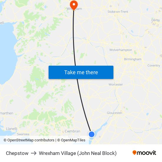 Chepstow to Wrexham Village (John Neal Block) map