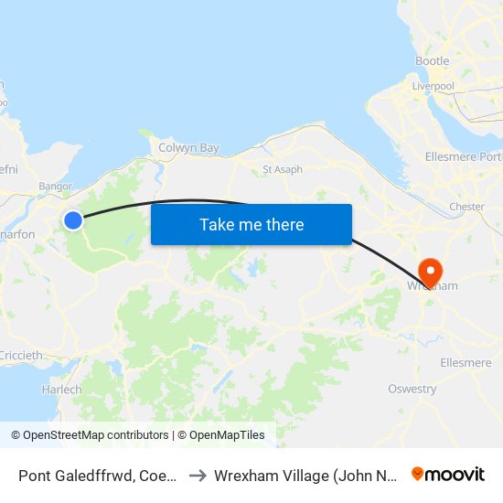 Pont Galedffrwd, Coed-Y-Parc to Wrexham Village (John Neal Block) map