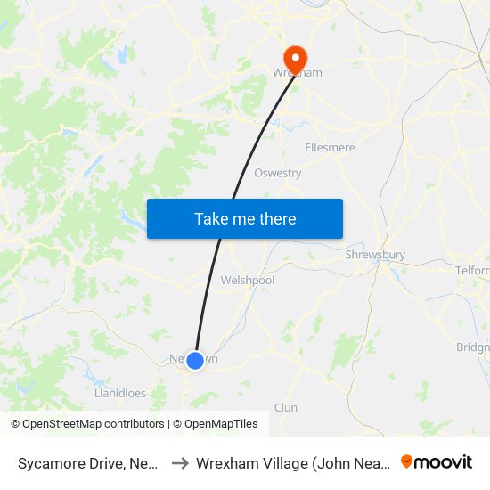 Sycamore Drive, Newtown to Wrexham Village (John Neal Block) map