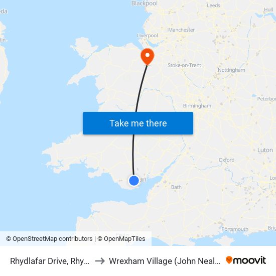 Rhydlafar Drive, Rhydlafar to Wrexham Village (John Neal Block) map