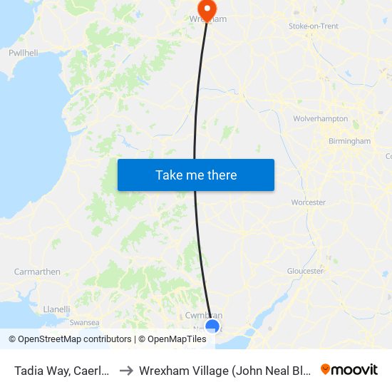 Tadia Way, Caerleon to Wrexham Village (John Neal Block) map