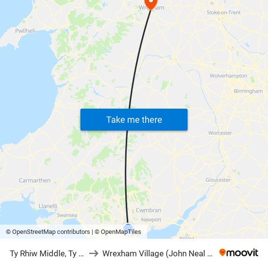 Ty Rhiw Middle, Ty Rhiw to Wrexham Village (John Neal Block) map