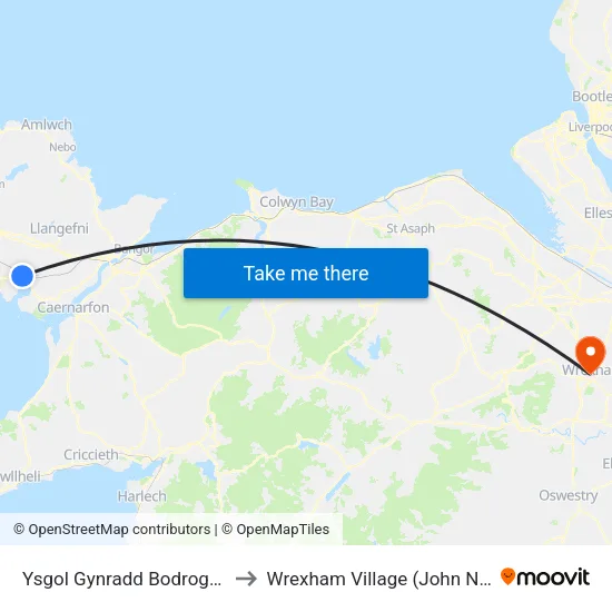 Ysgol Gynradd Bodrogan, Bethel to Wrexham Village (John Neal Block) map