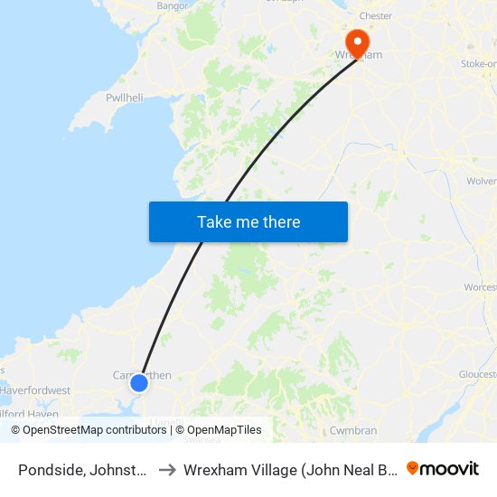 Pondside, Johnstown to Wrexham Village (John Neal Block) map