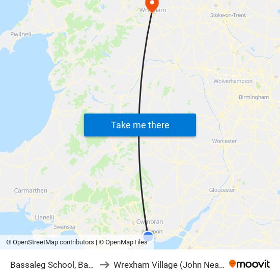 Bassaleg School, Bassaleg to Wrexham Village (John Neal Block) map