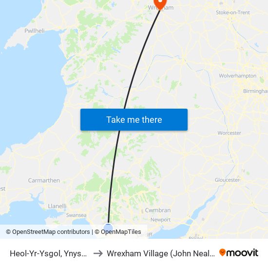 Heol-Yr-Ysgol, Ynysawdre to Wrexham Village (John Neal Block) map