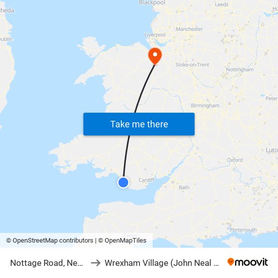 Nottage Road, Newton to Wrexham Village (John Neal Block) map