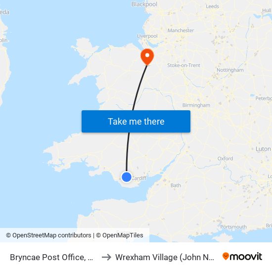 Bryncae Post Office, Bryn-Cae to Wrexham Village (John Neal Block) map