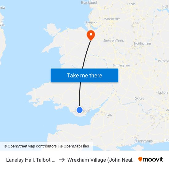 Lanelay Hall, Talbot Green to Wrexham Village (John Neal Block) map