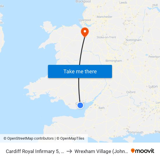 Cardiff Royal Infirmary 5, Adamsdown to Wrexham Village (John Neal Block) map