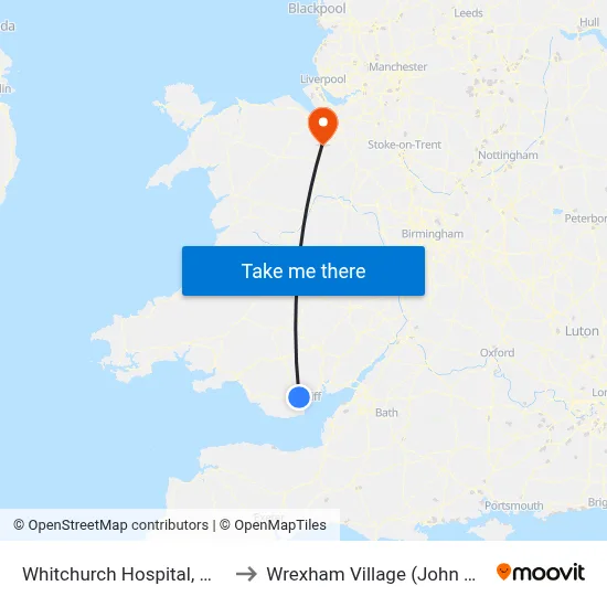 Whitchurch Hospital, Whitchurch to Wrexham Village (John Neal Block) map