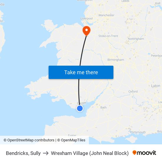 Bendricks, Sully to Wrexham Village (John Neal Block) map
