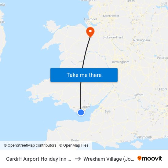 Cardiff Airport Holiday Inn Express, Tredogan to Wrexham Village (John Neal Block) map