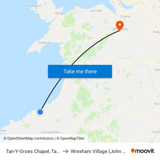 Tan-Y-Groes Chapel, Tan-Y-Groes to Wrexham Village (John Neal Block) map