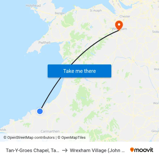 Tan-Y-Groes Chapel, Tan-Y-Groes to Wrexham Village (John Neal Block) map