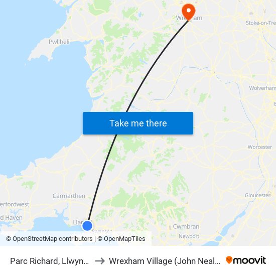 Parc Richard, Llwynhendy to Wrexham Village (John Neal Block) map