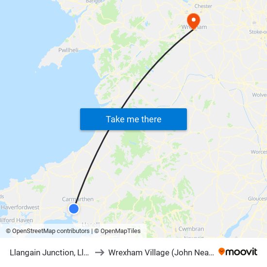 Llangain Junction, Llangain to Wrexham Village (John Neal Block) map