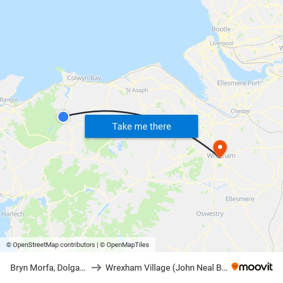 Bryn Morfa, Dolgarrog to Wrexham Village (John Neal Block) map