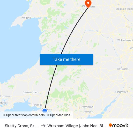 Sketty Cross, Sketty to Wrexham Village (John Neal Block) map