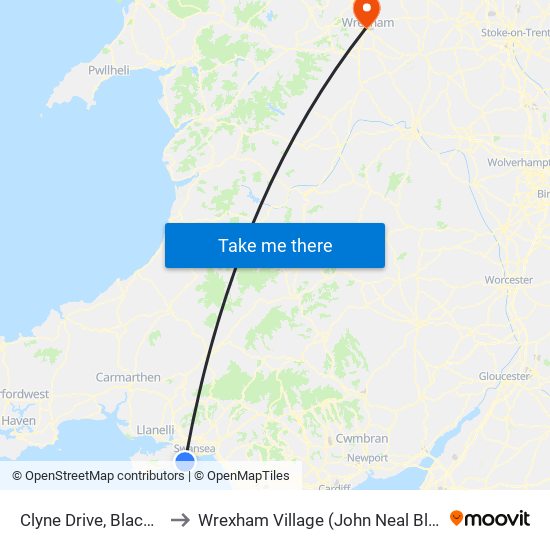 Clyne Drive, Blackpill to Wrexham Village (John Neal Block) map