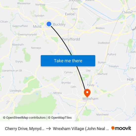 Cherry Drive, Mynydd Isa to Wrexham Village (John Neal Block) map