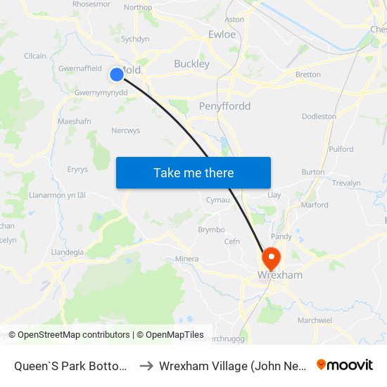 Queen`S Park Bottom, Mold to Wrexham Village (John Neal Block) map