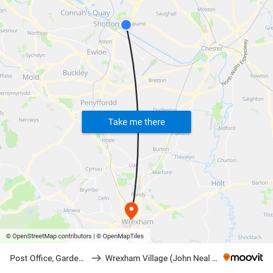 Post Office, Garden City to Wrexham Village (John Neal Block) map