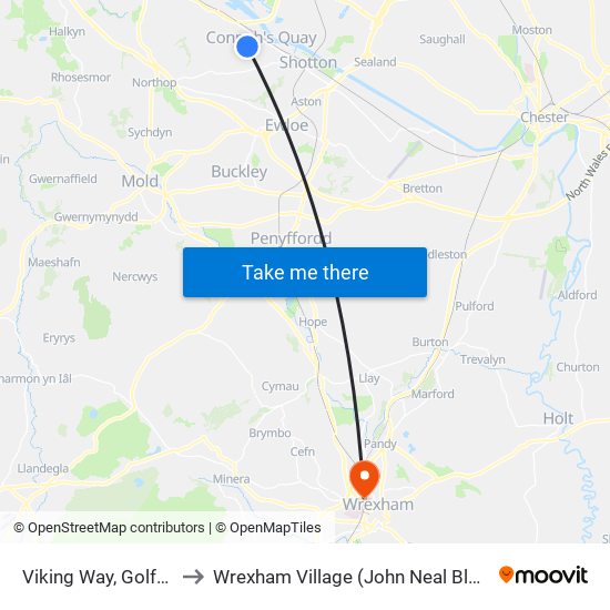 Viking Way, Golftyn to Wrexham Village (John Neal Block) map