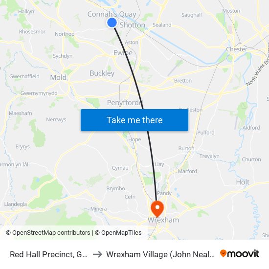 Red Hall Precinct, Golftyn to Wrexham Village (John Neal Block) map