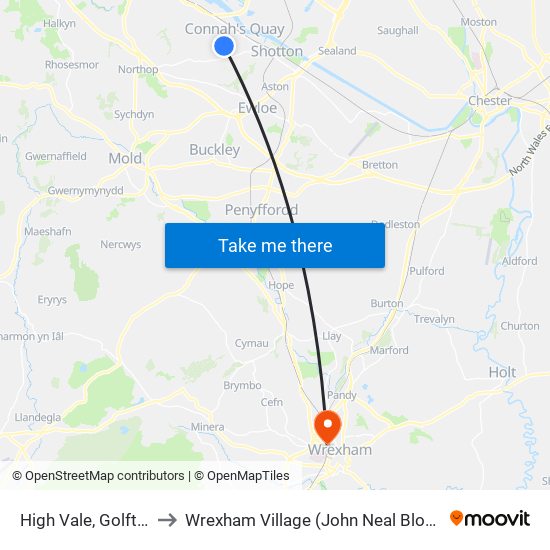 High Vale, Golftyn to Wrexham Village (John Neal Block) map