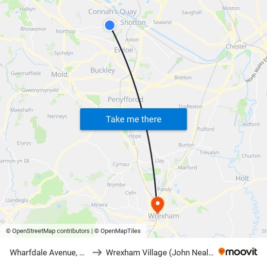 Wharfdale Avenue, Wepre to Wrexham Village (John Neal Block) map