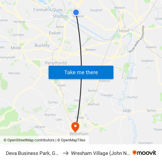 Deva Business Park, Garden City to Wrexham Village (John Neal Block) map