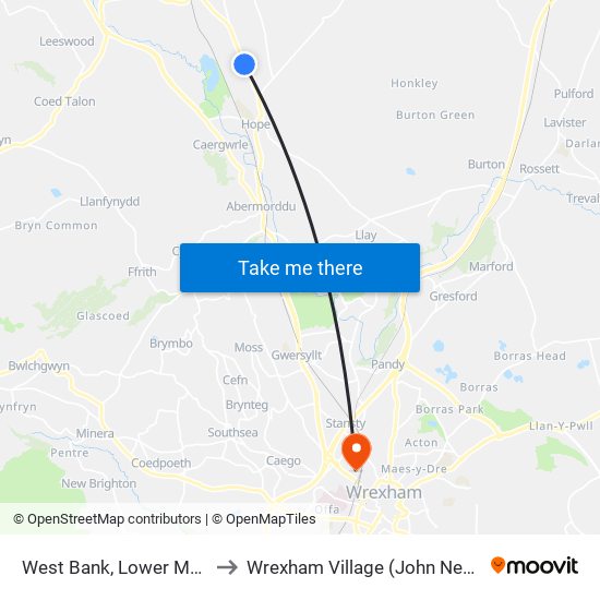 West Bank, Lower Mountain to Wrexham Village (John Neal Block) map