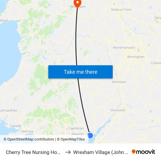 Cherry Tree Nursing Home, Caldicot to Wrexham Village (John Neal Block) map