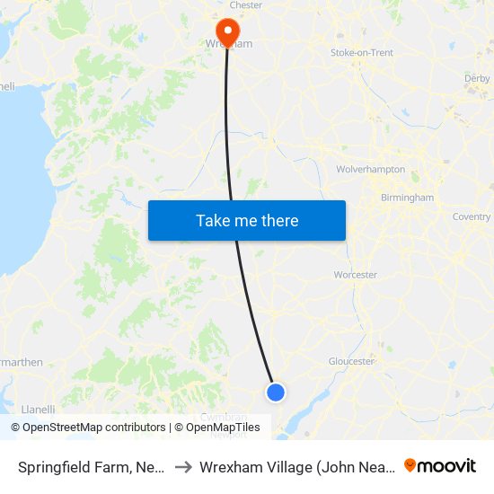 Springfield Farm, Newmills to Wrexham Village (John Neal Block) map